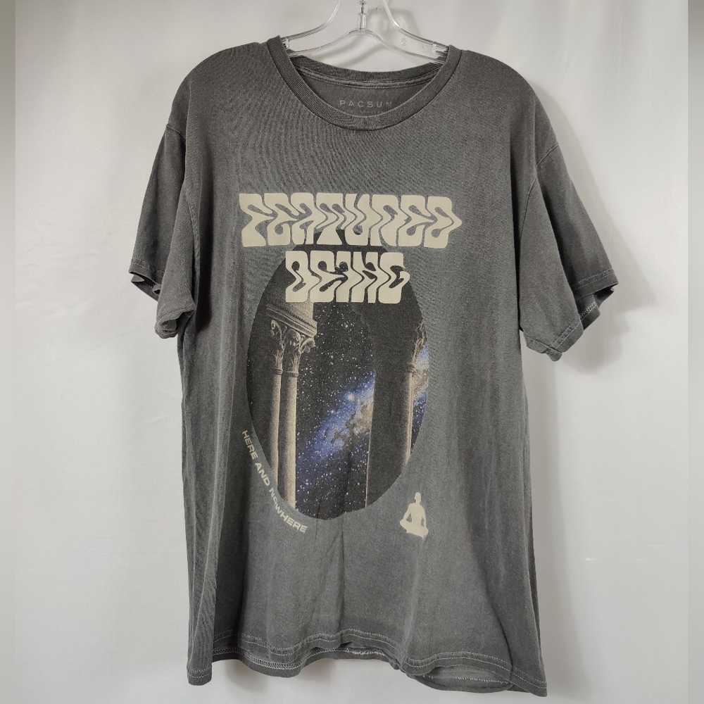 VTG Y2K PacSun Men's Gray Graphic Featured Being Here And Nowhere T-shirt, M